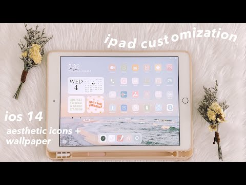 ipad customization | how to customize your ipad with ios 14 + free app icons & wallpaper (aesthetic)