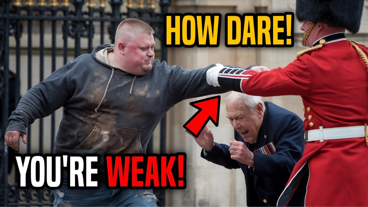 Thug Tried to PUNCH a VETERAN in Front of the Royal Guard But Instantly Got Put in His Place