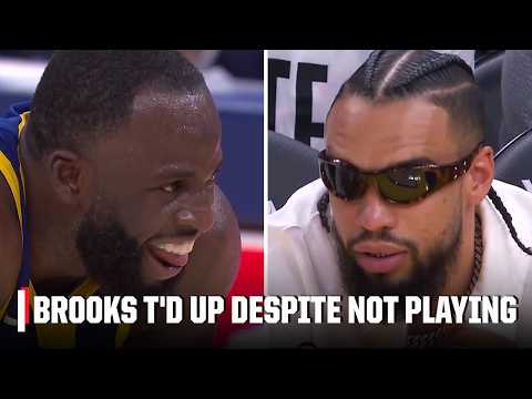 Dillon Brooks was T'd up while inactive on the bench 😅 | NBA on ESPN