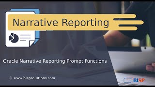Oracle Narrative Reporting Prompt Functions 