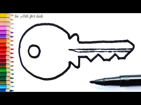 Key Drawing Tutorial How to Draw a Key Step by Step β I'm Youtuber β Follow my videos to ...