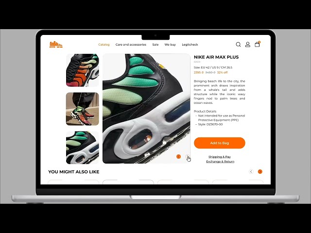 Фото Sneakers Store NABALONI Website Ui UX Shoes e-commerce