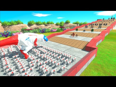 ⚡ Doctor T-Rex Army vs VIRUS ARMY DEATH CLIMB - 🦖 Animal Revolt Battle Simulator 🦕