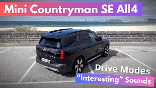 This car makes ridiculous sounds! Mini Countryman SE All4 Drives Modes