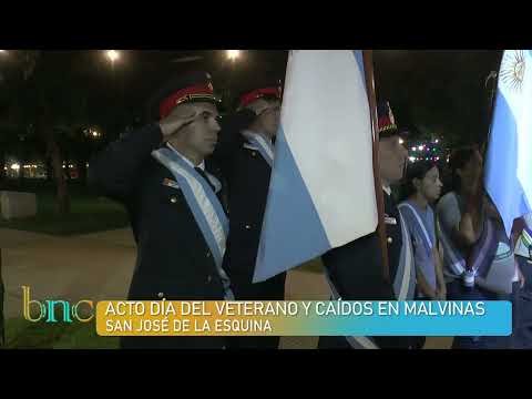 ACTO 44ª DE LA GUERRA  Y VETERANOS DE MALVINAS.  162 ª REFUNDACION DE SAN JOSE DE LA ESQUINA