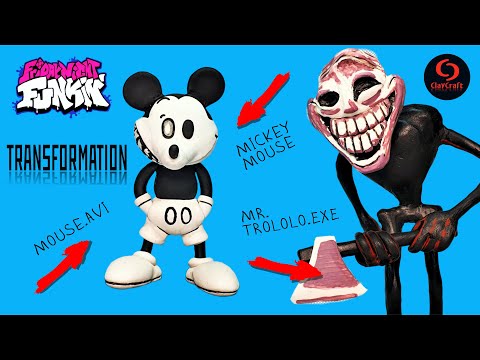 Mickey Mouse transforming into MOUSE.AVI | Mr. Trololo | Friday Night Funkin' Mod | Creepypasta EXE
