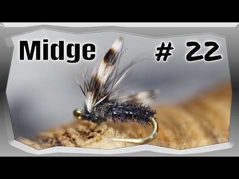 Tying a winged paraloop midge pattern (dry fly)  hook #22