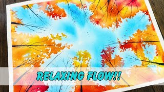Tranquil Watercolor Autumn Scene | Painting Trees Step-by-Step
