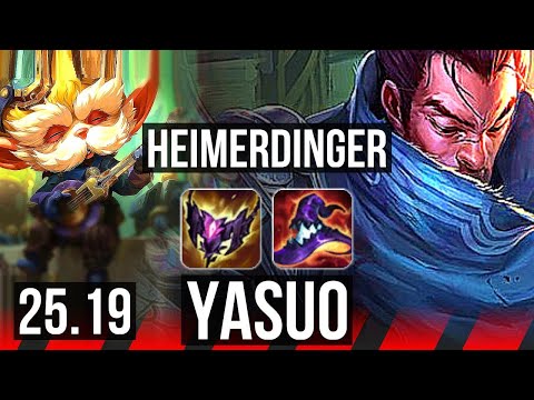 HEIMERDINGER vs YASUO (TOP) | 6 solo kills, Rank 8 Heimer, Godlike | NA Master | 25.19