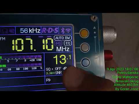 FM Bandscan, in the house through bricks walls. Altitude 411m, Gornji Matejevac, Niš, SER (9.4.2023)