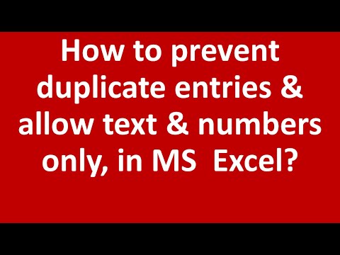 How to prevent duplicate entries allow text numbers only in MS Excel Urdu Hindi Lesson 27