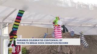 Paramus celebrates centennial by breaking world record on sock donations