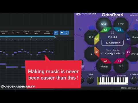 MONSTER OctaChord v1,INSTANT CHORD GENERATOR, No Music Theory Needed -2nd WIN KVR Dev Challenge 2023