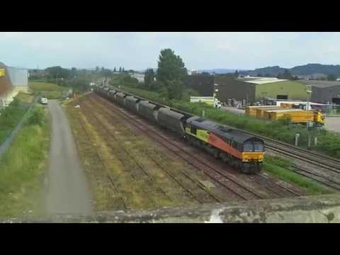 COLAS 66849 ARRIVES AT GLOUCESTER YARD WITH 4V30 COAL HOODS 020714