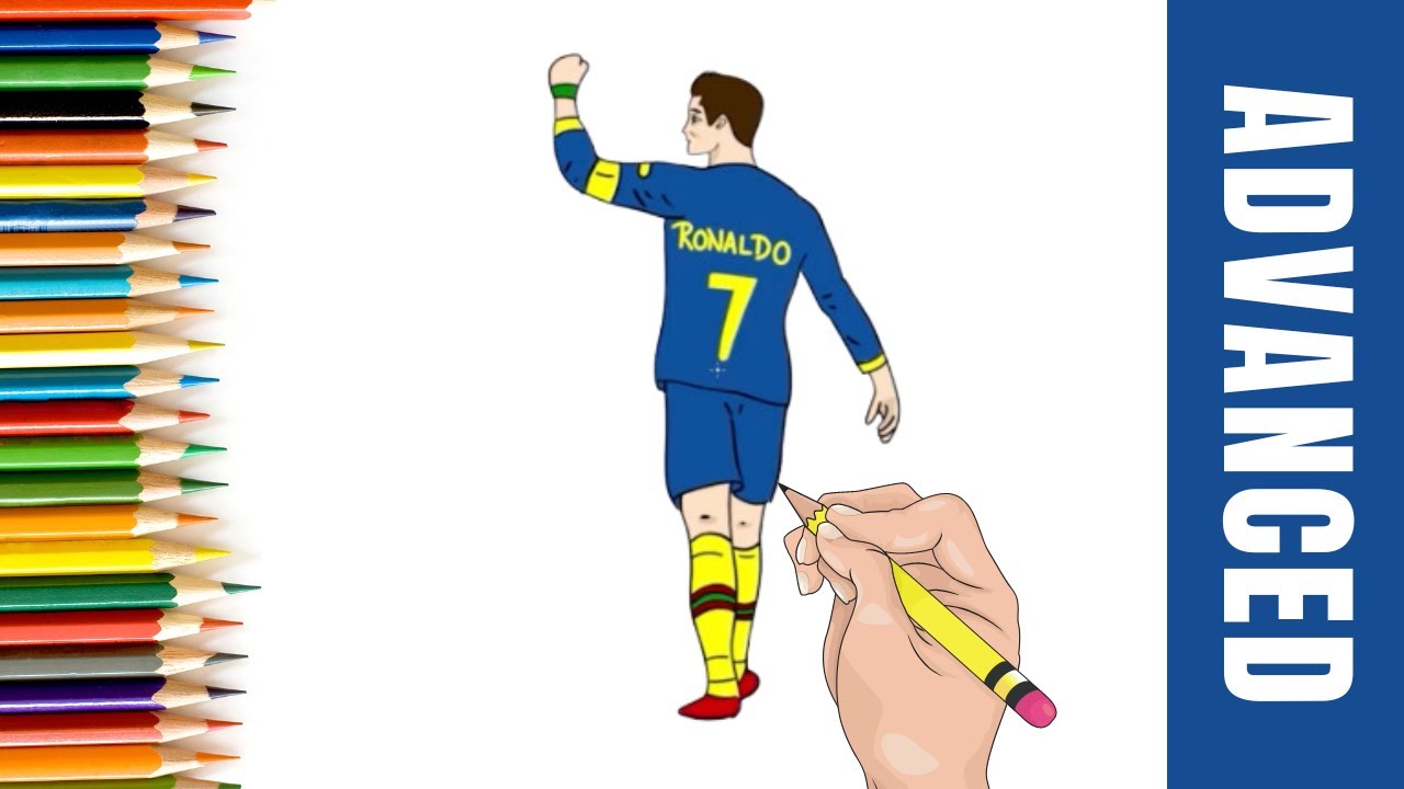 How to draw Cristiano Ronaldo, Ronaldo Pencil Sketch, Cr7 From Al Nassr Fc Club