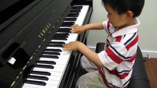 4 year old plays piano RCM Grade 8 Bach Invention No. 8 (BWV 779)