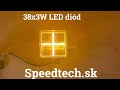 LED pracovné svetlo - biele / oranžové 38x3W LED / 10-30V / ECER10 (110x128x35mm) - Video Youtube