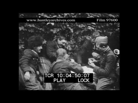 Belgian Cavalry near the River Scheldt, WWI.  Archive film 97600