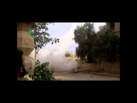 استهداف مدفعية الجبل بصواريخ محلية الصنع من قبل كتائب الجيش الحر في دير الزور