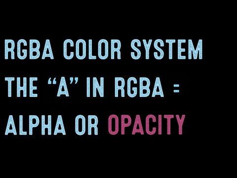 Coding for Beginners: What is the "a" in the rgba color system?