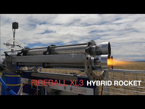 Fireball XL3 NOZ HYBRID rocket TEST | FIRE on the Ground | 3 cylinder HYBRID  XL3 Out in the Field