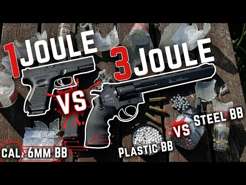 1 Joule vs 3 Joule (Plastic vs Steel BB) #airsoft