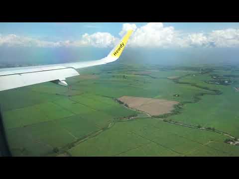 Landing in Cali Colombia, flying over the lush landscape