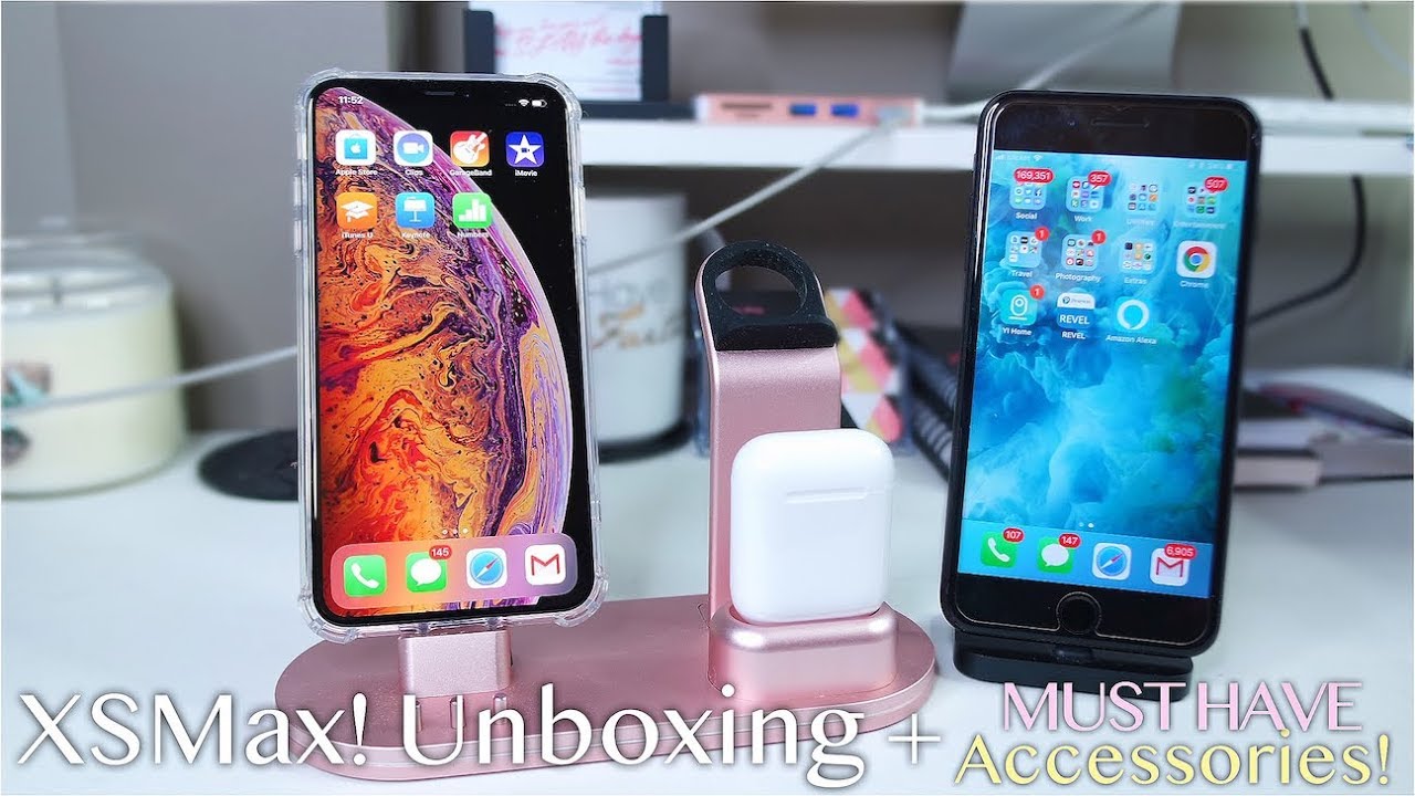 iPhone XS Max Unboxing + MUST HAVE Accessories! | Gold 256 GB