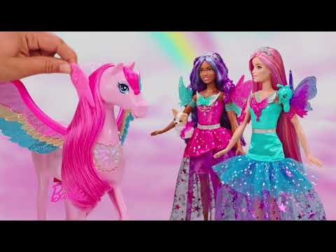 Barbie lėlė Malibu su 2 fantazijos augintiniais video