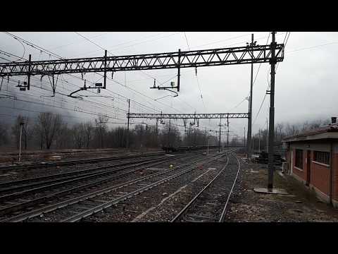 DOPPIA DI E.412 FS. CON CARRI MERCI IN TRANSITO A PERI (VR) 17 - 3 - 2018