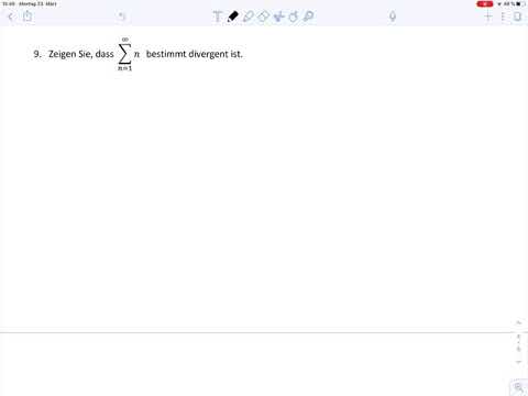 Übungsblatt1 Aufgabe 9 (Master) - Unendliche Reihen