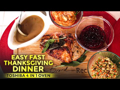 Entire Easy Thanksgiving Dinner for Two or Four | Toshiba 4 in 1 Microwave Oven | Air Fryer