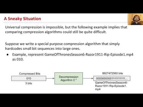 vid9   proof that universal compression is impossible, an alternate model for compression