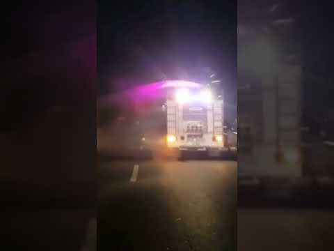 A passenger bus on the M3 motorway caught fire due to a shortcircuit#breaking#ahsanbukhariofficial