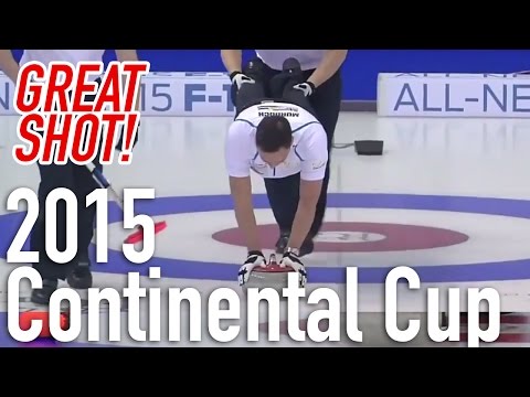 David Murdoch - Wheelbarrow shot - 2015 World Financial Group Continental Cup of Curling
