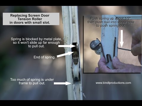 How to Replace Tension Roller on Sliding Screen Door with small slot
