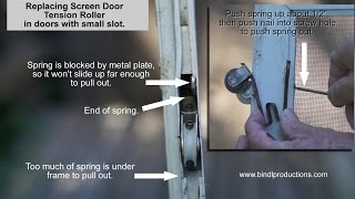 How to Replace Tension Roller on Sliding Screen Door with small slot
