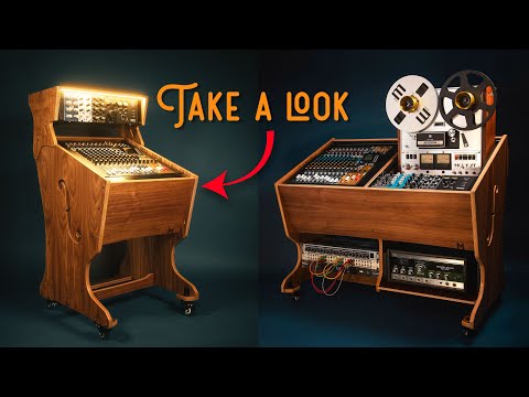 COMRADE 14u sidecar audio rack - Walnut hardwood - home recording - 10u 20u image 13