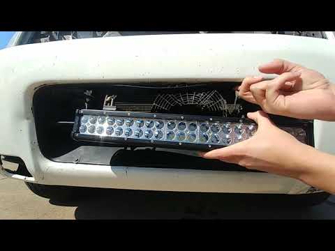 Nissan Titan Light Bar Installation ‪ Solco 20 inch LED Light Bar Bumper Mount