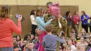 preview picture of video 'Sgt. Charles Woodruff surprises his kids at their school'