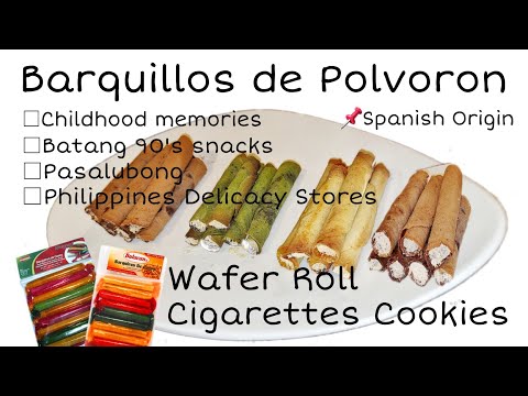 HOW TO MAKE BARQUILLOS DE POLVORON || CIGARETTE COOKIES || HOW TO MAKE WAFER ROLLS || Batang 90's