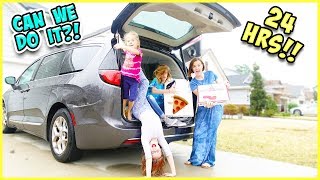 WE HAD PIZZA DELIVERED TO OUR MINI VAN!! 24 HOUR SURVIVING CHALLENGE!! / SmellyBellyTV