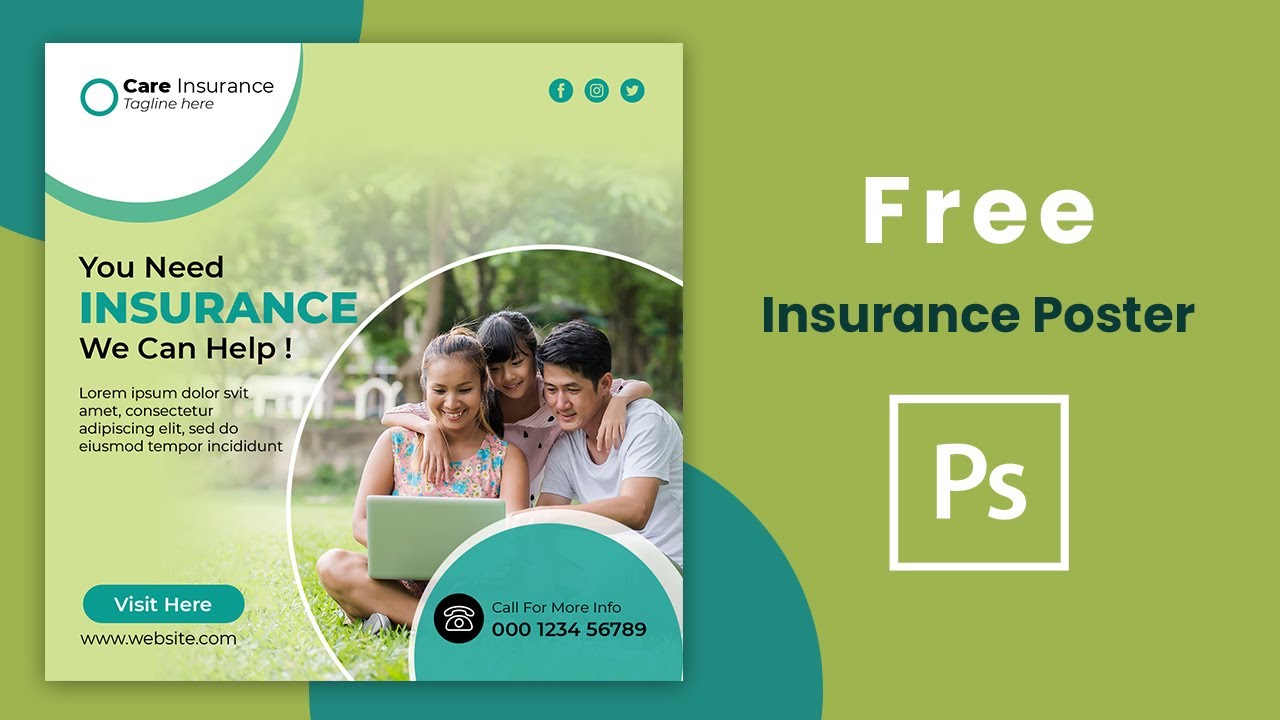 Insurance Agency Free Poster PSD Template