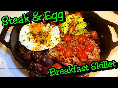 Steak and Eggs ( breakfast skillet)| Casting and Cooking BBQ
