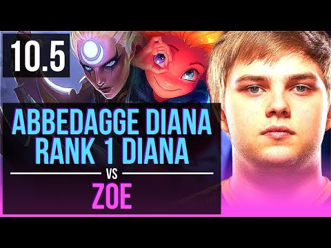 Abbedagge DIANA vs ZOE (MID) | Rank 1 Diana, Rank 9, Triple Kill | EUW Challenger | v10.5