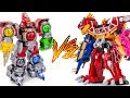 PowerRangers UchuSenTai KyuRanger DX KyuRenOh VS DinoForce MegaZord TyrannoKing Transformation