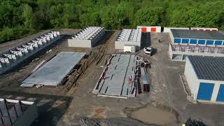 Unique Aerial View® - Hyperlapse of framing on self-storage construction.