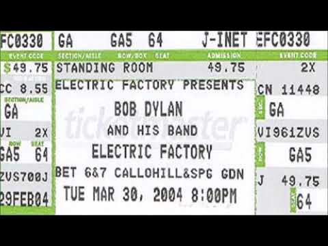 Bob Dylan 2004 US Spring Tour - The Electric Factory Philadelphia, USA 30th March 2004