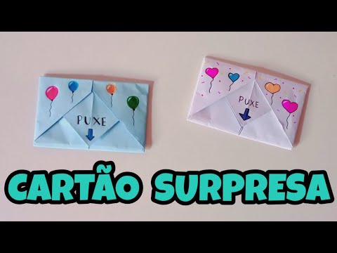 Como Fazer Cartão Surpresa - Origami | Cartão de aniversário | Cartão para o dia dos pais