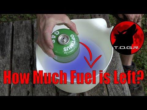 Part of a video titled How to Tell How Much Fuel is Left in Your Canister - Backpacking Basics